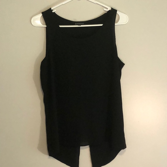 Express Tops - Express S black tank with slit back